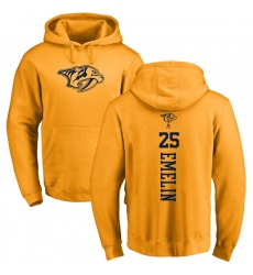 NHL Adidas Nashville Predators #25 Alexei Emelin Gold One Color Backer Pullover Hoodie