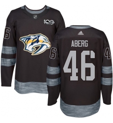 Men's Adidas Nashville Predators #46 Pontus Aberg Authentic Black 1917-2017 100th Anniversary NHL Jersey