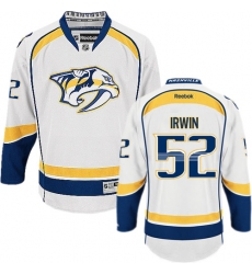 Men's Reebok Nashville Predators #52 Matt Irwin Authentic White Away NHL Jersey