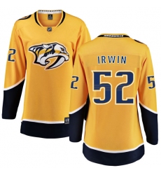 Women's Nashville Predators #52 Matt Irwin Fanatics Branded Gold Home Breakaway NHL Jersey