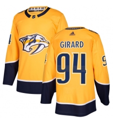 Youth Adidas Nashville Predators #94 Samuel Girard Authentic Gold Home NHL Jersey