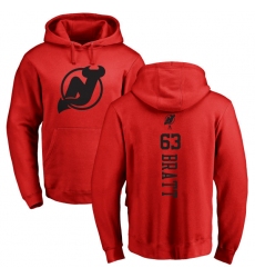 NHL Adidas New Jersey Devils #63 Jesper Bratt Red One Color Backer Pullover Hoodie