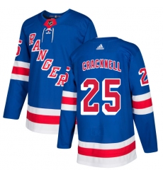 Youth Adidas New York Rangers #25 Adam Cracknell Authentic Royal Blue Home NHL Jersey
