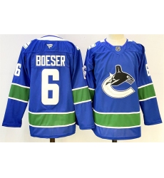 Men's Vancouver Canucks #6 Brock Boeser Royal 2024-25 Home Stitched Hockey Jersey