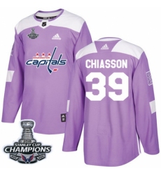 Youth Adidas Washington Capitals #39 Alex Chiasson Authentic Purple Fights Cancer Practice 2018 Stanley Cup Final Champions NHL Jersey