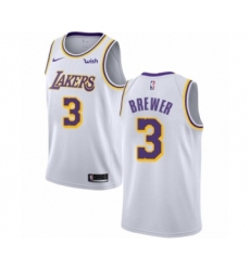 Men's Los Angeles Lakers #3 Corey Brewer Authentic White Basketball Jersey - Association Edition