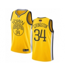 Women's Golden State Warriors #34 Shaun Livingston Yellow Swingman 2019 Basketball Finals Bound Jersey - Earned Edition
