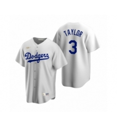 Men's Los Angeles Dodgers #3 Chris Taylor Nike White Cooperstown Collection Home Jersey