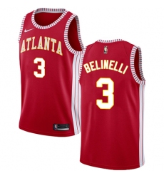 Men's Nike Atlanta Hawks #3 Marco Belinelli Authentic Red NBA Jersey Statement Edition