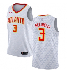 Women's Nike Atlanta Hawks #3 Marco Belinelli Authentic White NBA Jersey - Association Edition