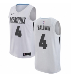Youth Nike Memphis Grizzlies #4 Wade Baldwin Swingman White NBA Jersey - City Edition