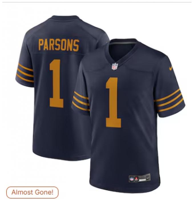 Men's Green Bay Packers #1 Micah Parsons Nike Navy The 1923 Classic Game Game Jersey