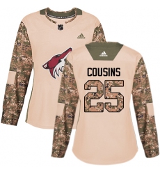 Women's Adidas Arizona Coyotes #25 Nick Cousins Authentic Camo Veterans Day Practice NHL Jersey