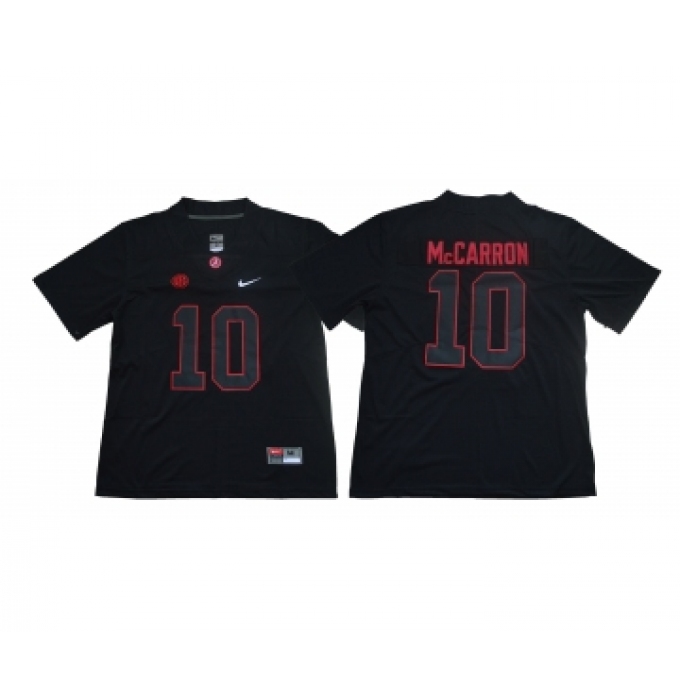 Alabama Crimson Tide 10 A.J. McCarron Black Shadow Nike College Football Jersey