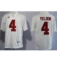 Alabama Crimson Tide 4 T.J Yeldon White Limited NCAA Jerseys