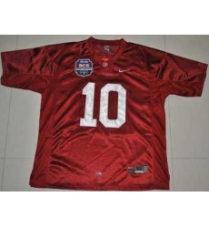 Crimson Tide #10 AJ McCarron Red 2012 BCS Championship Patch Embroidered NCAA Jersey
