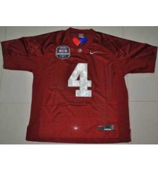 Crimson Tide #4 Marquis Maze Red 2012 BCS Championship Patch Embroidered NCAA Jersey
