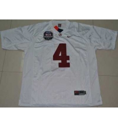 Crimson Tide #4 Marquis Maze White 2012 BCS Championship Patch Embroidered NCAA Jersey