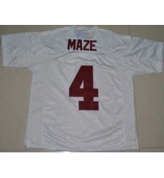 Crimson Tide #4 Marquis Maze White Embroidered NCAA Jersey