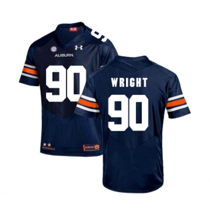 Auburn Tigers 90 Gabe Wright Navy College Football Jersey