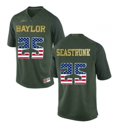 Baylor Bears #25 Lache Seastrunk Green USA Flag College Football Jersey