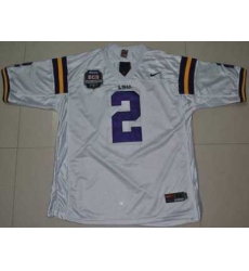 LSU Tigers #2 Rueben Randle White 2012 BCS Championship Patch Embroidered NCAA Jersey