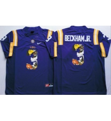LSU Tigers #3 Odell Beckham Jr Purple Player Fashion Stitched NCAA Jersey
