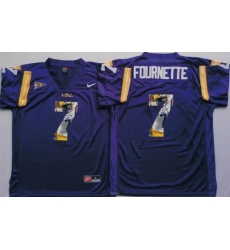 LSU Tigers #7 Leonard Fournette Purple Player Fashion Stitched NCAA Jersey