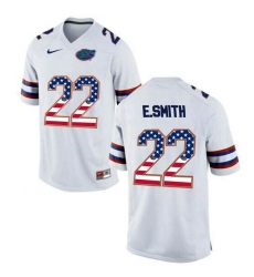 Florida Gators #22 E.Smith White USA Flag College Football Jersey