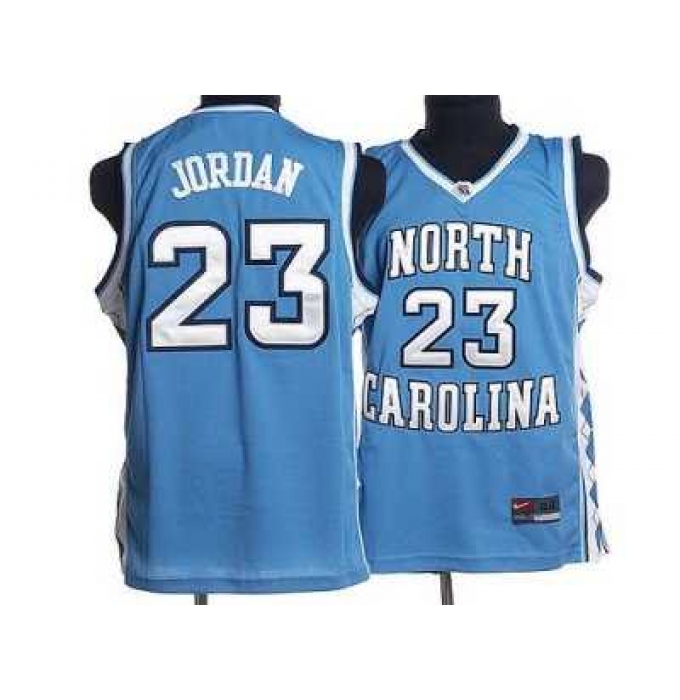 North Carolina #23 Michael Jordan Blue Embroidered NCAA Jersey