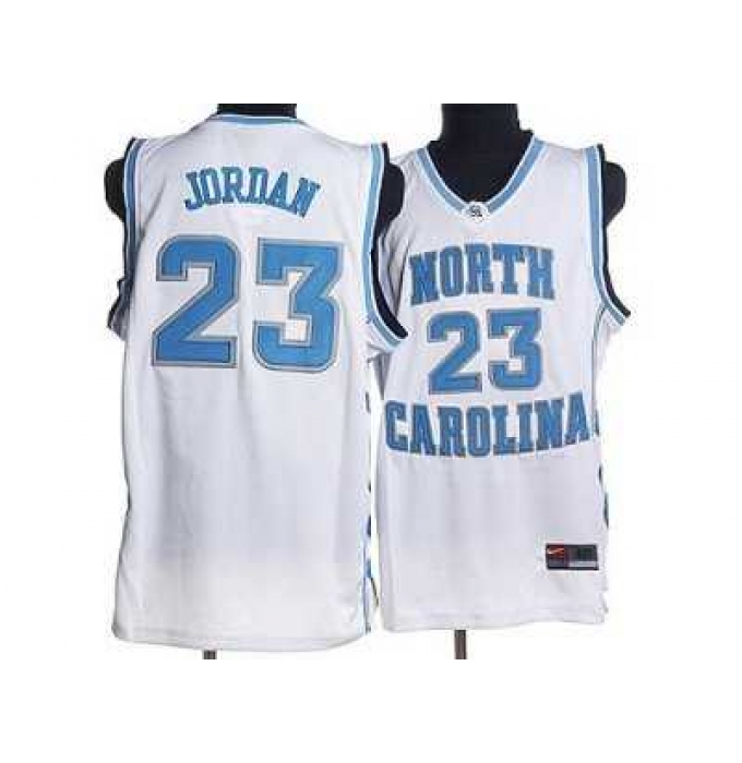 North Carolina #23 Michael Jordan White Embroidered NCAA Jersey