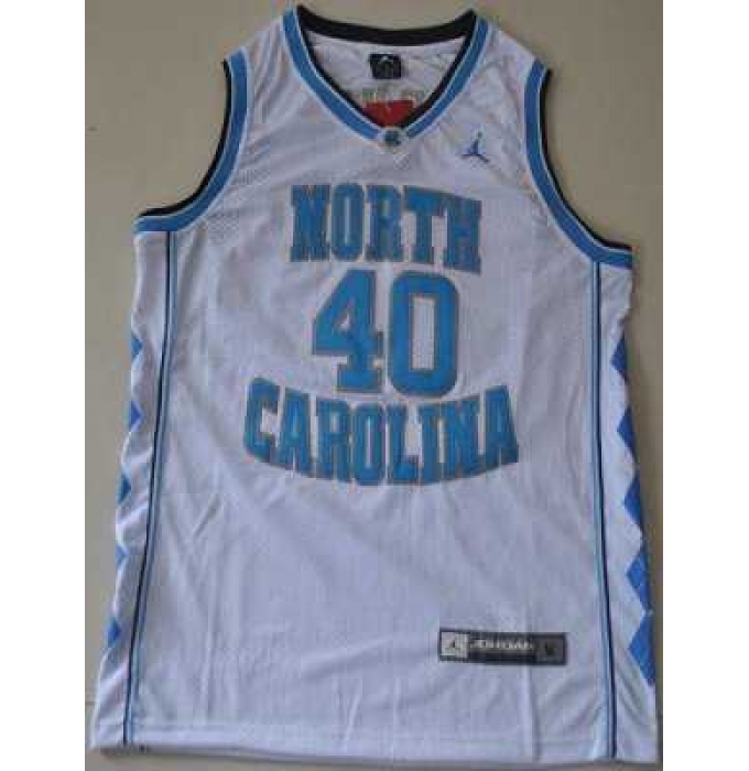 North Carolina #40 Harrison Barnes White Embroidered NCAA Jersey
