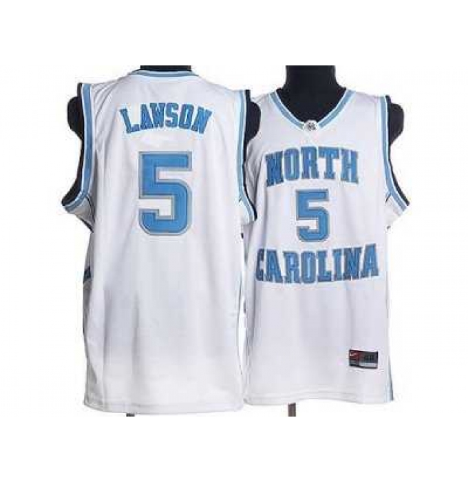North Carolina #5 Ty Lawson White Embroidered NCAA Jersey