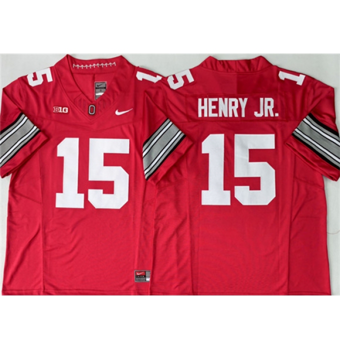 Men's Ohio State Buckeyes #15 Chris Henry Jr Red 2026 F.U.S.E. Limited Stitched Jersey