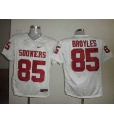 Sooners #85 Ryan Bryoles White Embroidered NCAA Jersey