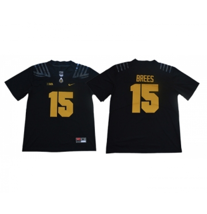 Purdue Boilermakers 15 Drew Brees Black Nike College Football Jersey