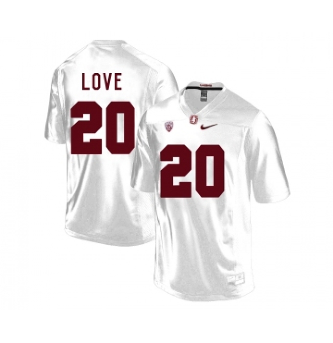 Stanford Cardinal 20 Bryce Love White College Football Jersey