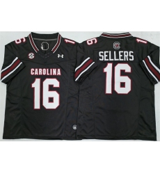 Men's South Carolina Fighting Gamecocks #16 LaNorris Sellers Black F.U.S.E. Stitched Jersey