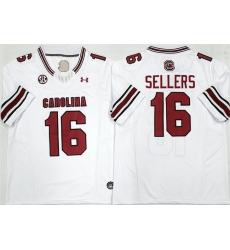 Men's South Carolina Fighting Gamecocks #16 LaNorris Sellers White F.U.S.E. Stitched Jersey