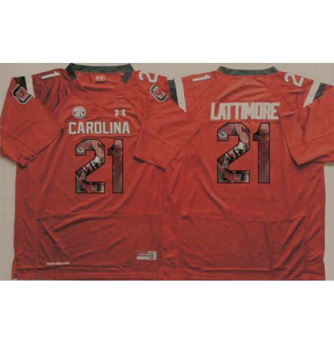 South Carolina Fighting Gamecocks #21 Marcus Lattimore Red Player Fashion Stitched NCAA Jersey