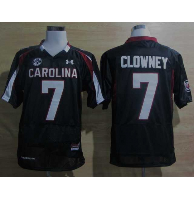 Under Armour South Carolina Javedeon Clowney 7 New SEC Patch NCAA Football - Black