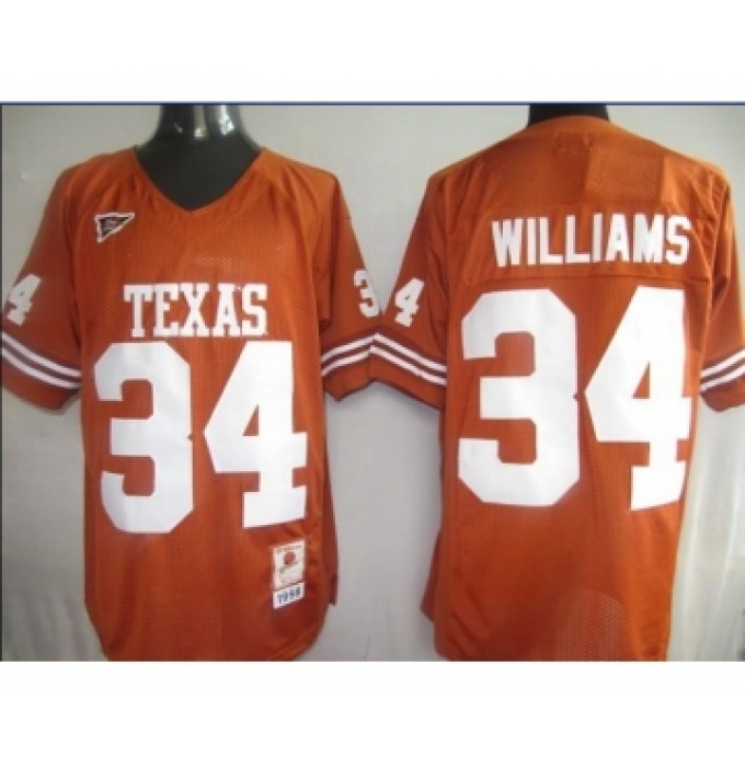 Texas Longhorns 34 Williams orange m&n Jerseys