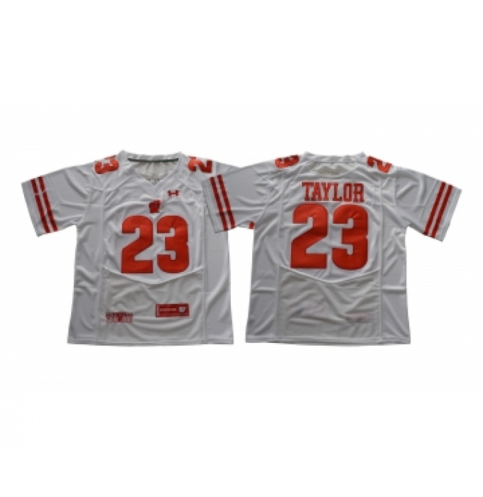 Wisconsin Badgers 23 Jonathan Taylor White College Football Jersey