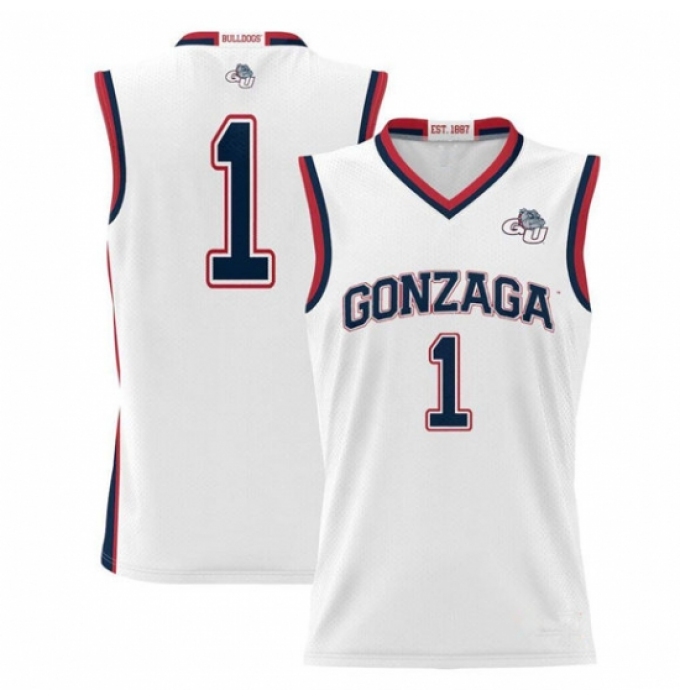 Men's Georgia Bulldogs #1 White Lightweight Basketball Jersey
