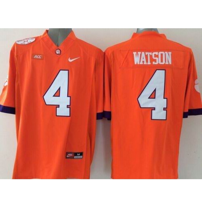 Clemson Tigers #4 Deshaun Watson Orange Limited Stitched NCAA Jersey