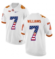 Clemson Tigers #7 Mike Williams White USA Flag College Football Jersey