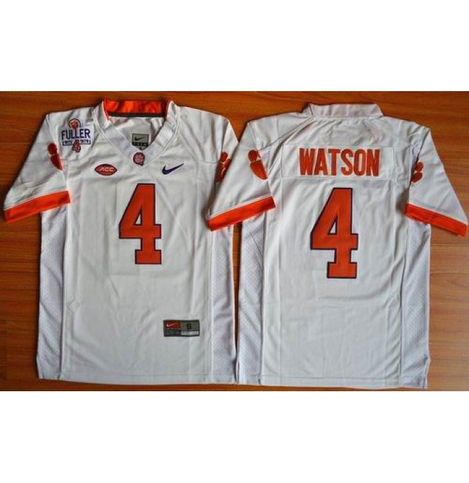 Youth Clemson Tigers #4 Deshaun Watson White 1975-1978 Fuller Stitched NCAA Jersey