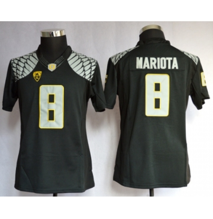 Oregon Duck 8 Mariota Black Limited Women Jerseys