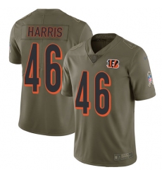Men's Nike Cincinnati Bengals #46 Clark Harris Limited Olive 2017 Salute to Service NFL Jersey