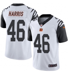 Men's Nike Cincinnati Bengals #46 Clark Harris Limited White Rush Vapor Untouchable NFL Jersey